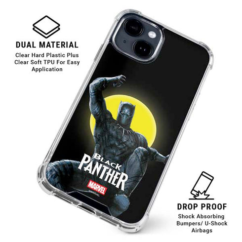 Marvel Black Panther Moon light iPhone 15 Clear Case